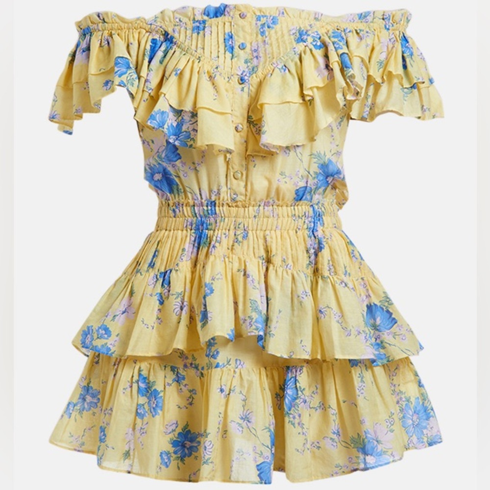 Love Shack Fancy Fatima Dress in Sunshower Garden